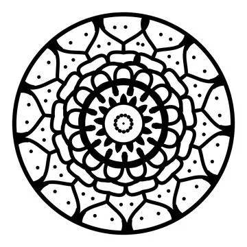 Flower Mandala Coloring Page Vector Stock Illustration