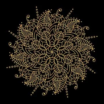 Flower Mandala. decorative elements. Coloring book page Stock Illustration