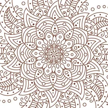 Flower Mandala. decorative elements. Coloring book page Stock Illustration