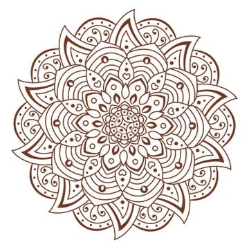 Flower Mandala. decorative elements. Coloring book page Illustrazione stock