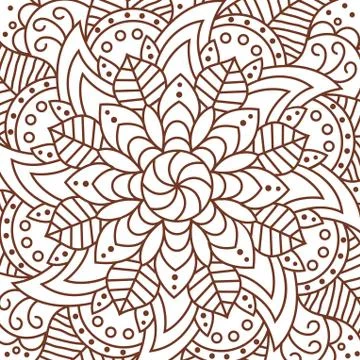 Flower Mandala. decorative elements. Coloring book page Illustrazione stock