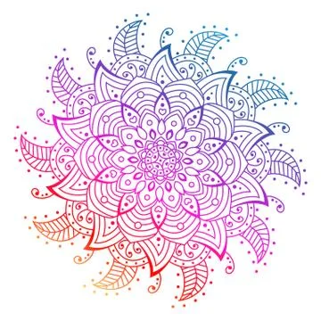 Flower Mandala. decorative elements. Coloring book page Stock Illustration