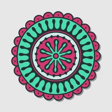 Flower mandala decorative elements vector illustration. Stock Illustration