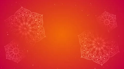 Flower mandala on orange background. Video stock 244335222