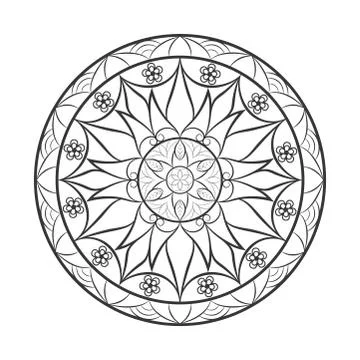 Flower mandala over white Stock Illustration