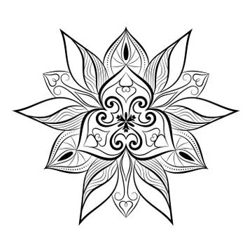 Flower mandala over white Stock Illustration