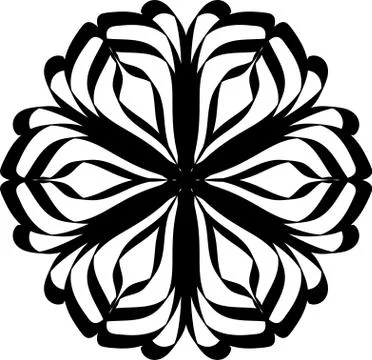 Flower mandala shape. Decorative round ornament for anti-stress coloring book Stock Illustration