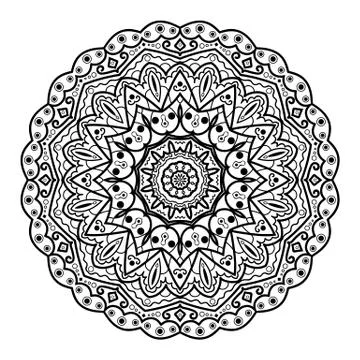 Flower Mandala. Vector Illustrazione stock