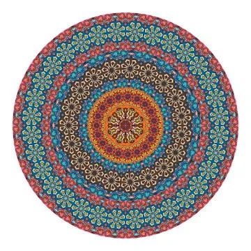 Flower mandala. Vintage decorative elements. 스톡 일러스트