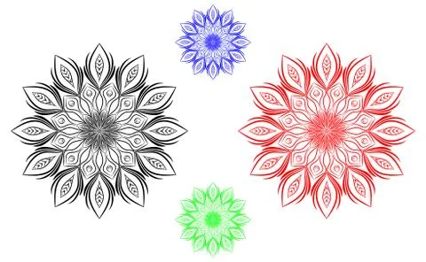 Flower Mandala, Vintage decorative elements, Stock Illustration