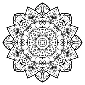 Flower Mandala. Vintage decorative elements. Stock Illustration