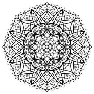 Flower Mandala. Vintage decorative elements. Stock Illustration