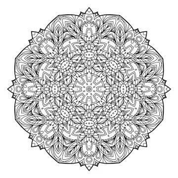 Flower Mandala. Vintage decorative elements. Stock Illustration