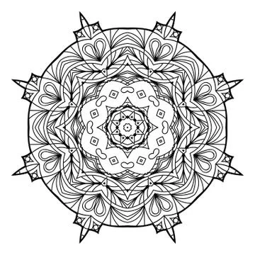 Flower Mandala. Vintage decorative elements. Stock Illustration