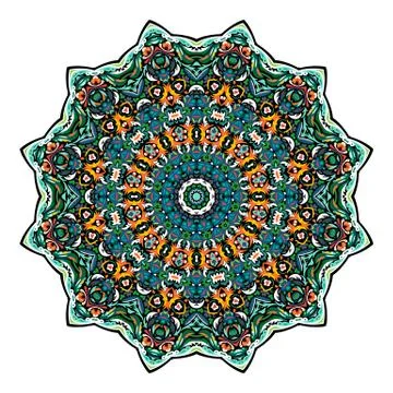 Flower Mandala. Vintage decorative elements. Oriental pattern, vector Illustrazione stock