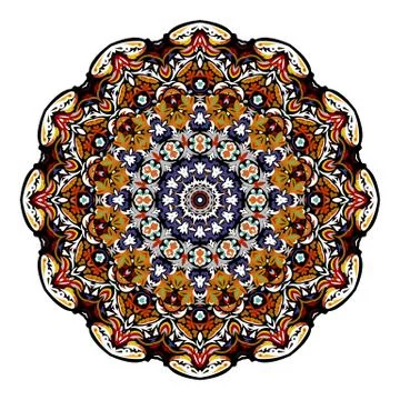 Flower Mandala. Vintage decorative elements. Oriental pattern, vector Stock Illustration