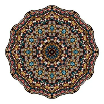 Flower Mandala. Vintage decorative elements. Oriental pattern, vector Stock Illustration