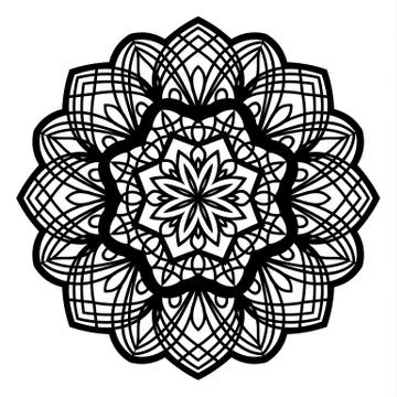 Flower Mandala. Vintage decorative elements. Stock Illustration