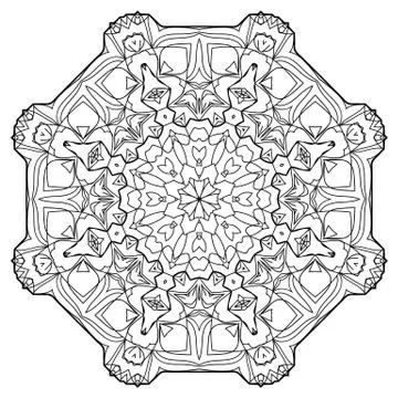 Flower Mandala. Vintage decorative elements. Stock Illustration