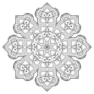 Flower Mandala. Vintage decorative elements. Stock Illustration