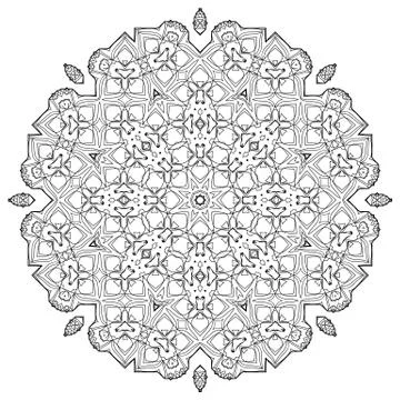 Flower Mandala. Vintage decorative elements. Stock Illustration
