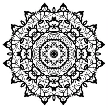 Flower Mandala. Vintage decorative elements. Illustrazione stock