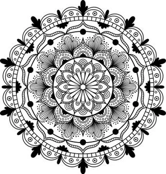 Flower Mandala. Vintage decorative elements. Oriental pattern, vector Stock Illustration