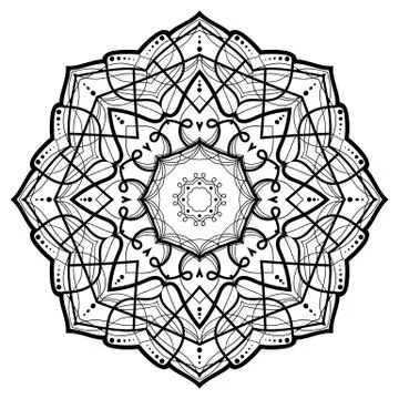 Flower Mandala. Vintage decorative elements. Stock Illustration