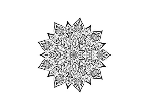 Flower Mandala. Vintage decorative elements. Oriental pattern, illustration. Stockillustratie
