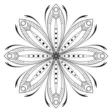 Flower Mandala. Vintage decorative elements. Oriental pattern, vector illustr Stock Illustration