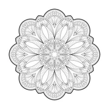 Flower Mandala. Vintage round pattern. Oriental image, vector illustration Illustrazione stock