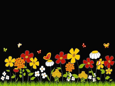 Flower Meadow Stock Illustration