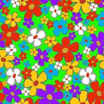Flower meadow seamless Illustrazione stock