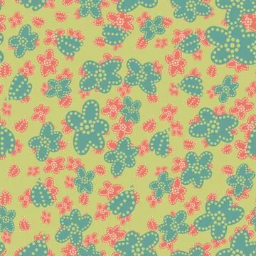 Flower meadow seamless vector pattern Illustrazione stock