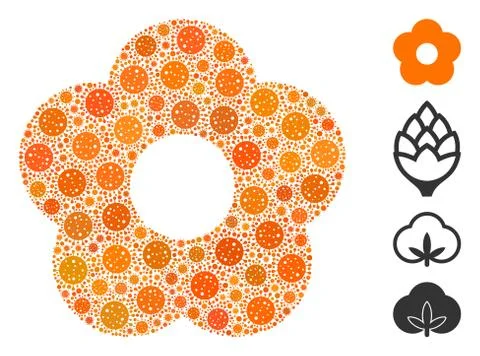 Flower Mosaic of CoronaVirus Elements 库存插图