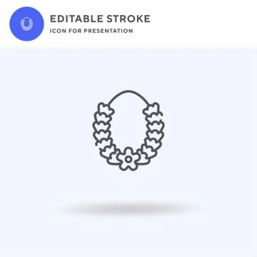 Flower Necklace icon vector, filled flat sign, solid pictogram isolated on white 스톡 일러스트
