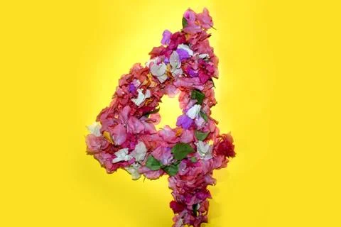Flower numeric four number 4 digit Stock Photos
