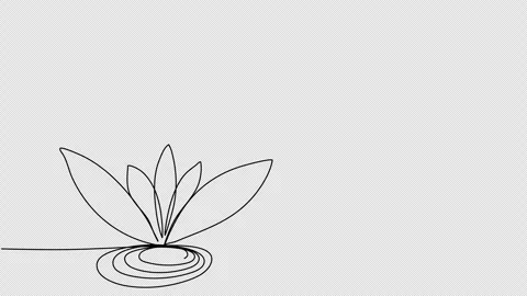 Flower. One line drawing animation with alpha channel. Stock Footage 273614157