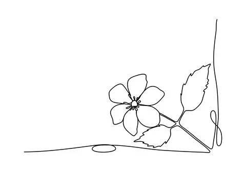 Flower one line drawing. Vector illustration. Stock Illustration
