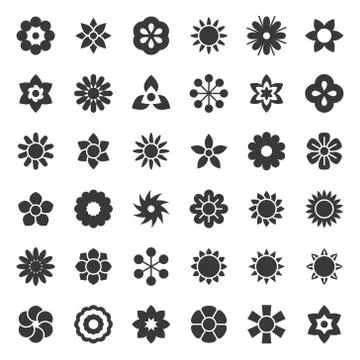 Flower or floral icon, solid or glyph design Stock Illustration