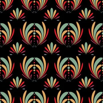 Flower ornament pattern vector tile Illustrazione stock