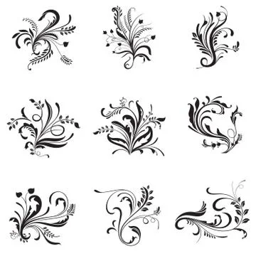 Flower ornaments Stock Illustration