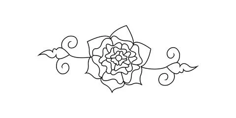 Flower outline vector. Flower design element outline illustration Stock Illustration