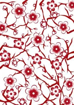 Flower paper cut Illustrazione stock