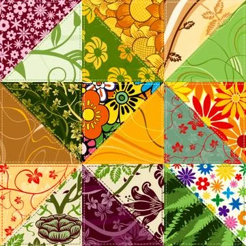 Flower patchwork Illustrazione stock