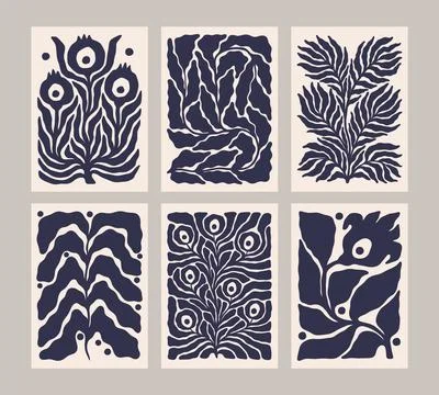 Flower pattern. Abstract floral shape, organic line plant leaf or modern graphic Stock Illustration