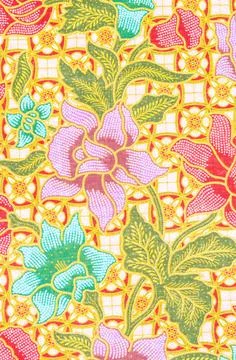 Flower pattern background on batik fabric. flower pattern background on ba... Foto stock