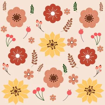 Flower Pattern Background Vector Stock Illustration