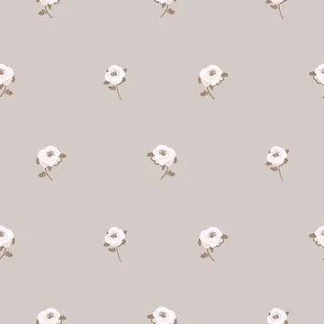Flower pattern beige roses on sandy colored background with garden flowers 스톡 일러스트