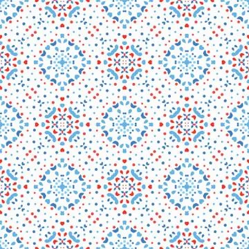 Flower Pattern Blue Background Boho Illustrazione stock